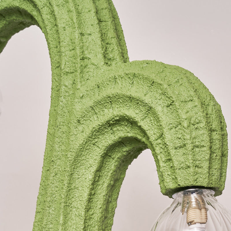 Contemporary Creative Cactus Resin Glass 4 - Light Standing Floor Lamp For Living Room