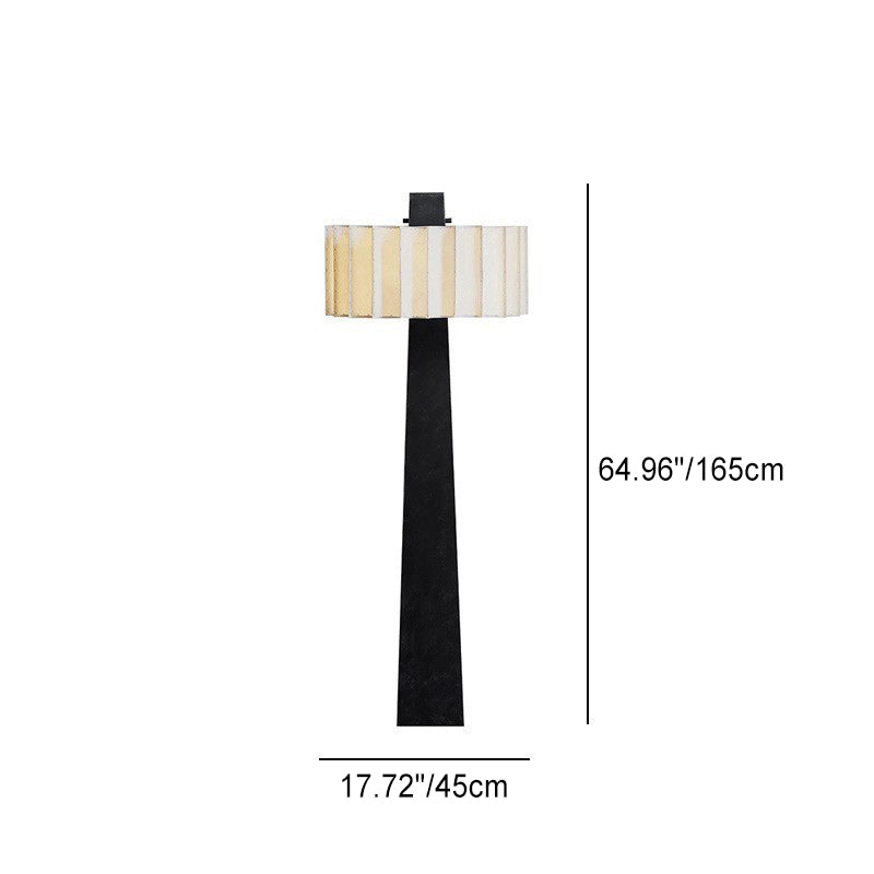 Traditional Japanese Fabric Lampshade Hardware Iron 4 - Light Standing Floor Lamp For Living Room