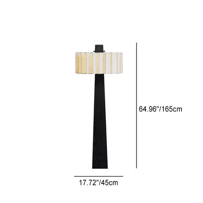 Traditional Japanese Fabric Lampshade Hardware Iron 4 - Light Standing Floor Lamp For Living Room