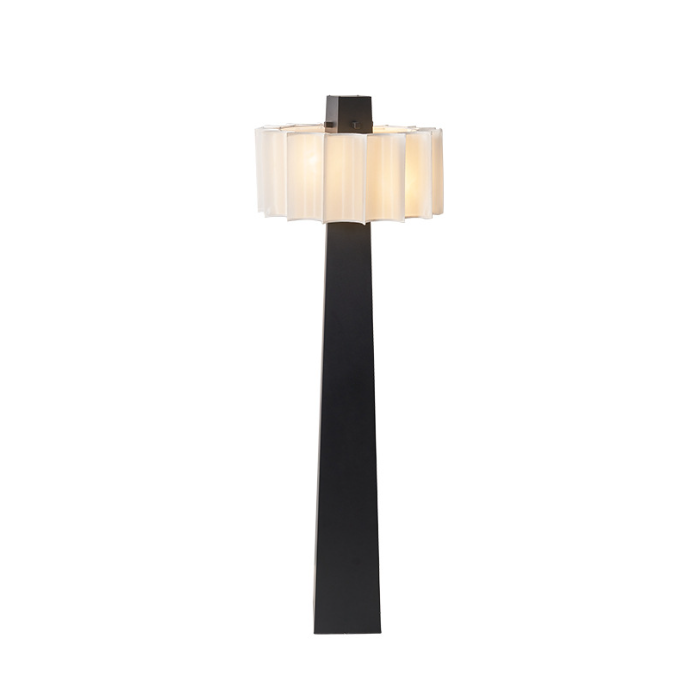 Traditional Japanese Fabric Lampshade Hardware Iron 4 - Light Standing Floor Lamp For Living Room
