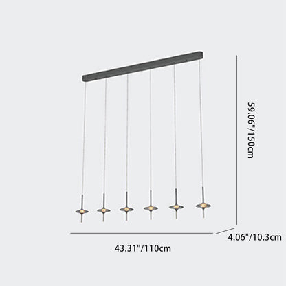 Modern Luxury Pointed Oval Crystal Lampshade Hardware 1/4/6/7 - Light Chandelier For Dining Room