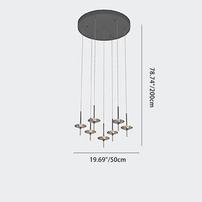 Modern Luxury Pointed Oval Crystal Lampshade Hardware 1/4/6/7 - Light Chandelier For Dining Room