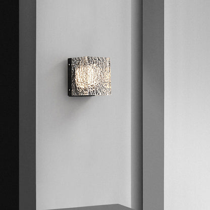 Modern Art Deco Square Aluminum Acrylic Transparent Ripples Lampshade LED Wall Sconce Lamp For Hallways