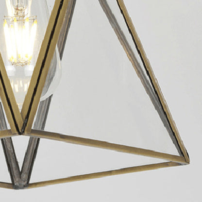 Contemporary Nordic Cone Full Copper Glass Lampshade 1 - Light Pendant Light For Dining Room