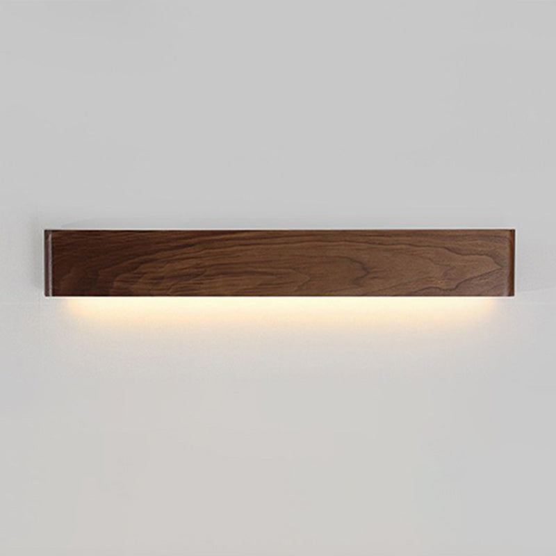 مصباح حائط LED بتصميم عصري بسيط على شكل شريط مستطيل من الألومنيوم والجوز لغرفة المعيشة 