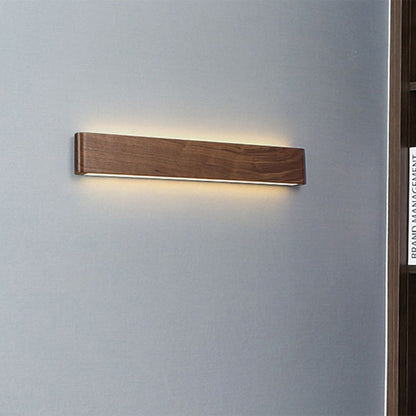 مصباح حائط LED بتصميم عصري بسيط على شكل شريط مستطيل من الألومنيوم والجوز لغرفة المعيشة 