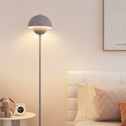 Contemporary Scandinavian Mushroom Hardware Iron Lampshade 1 - Light Standing Floor Lamp For Living Room