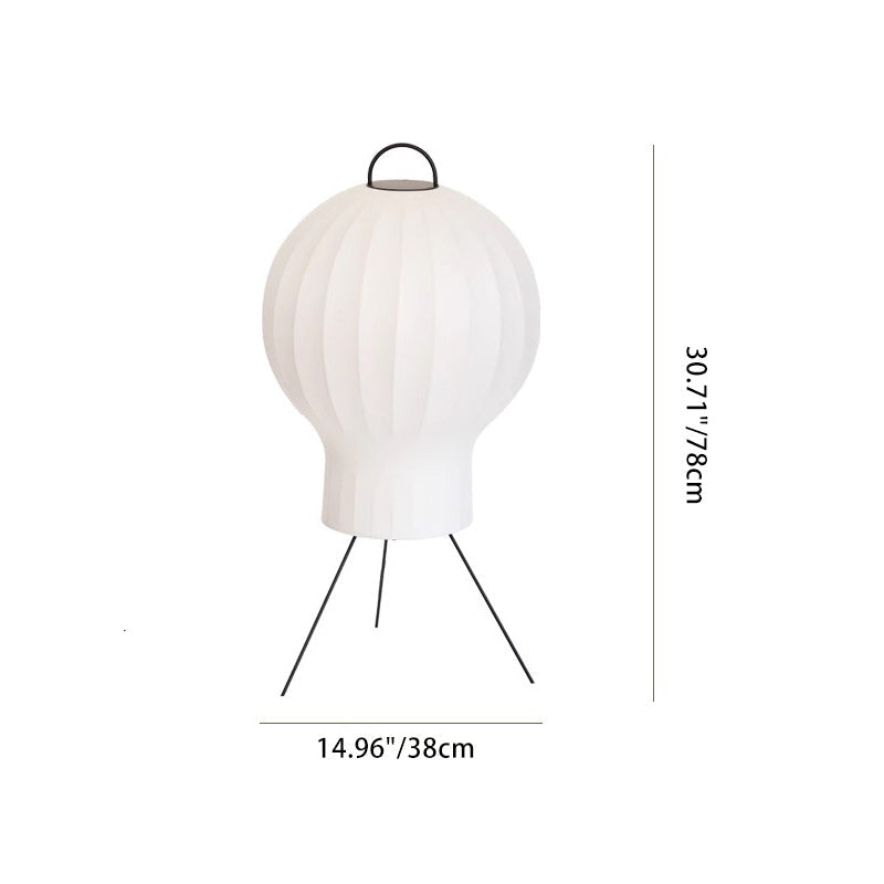 Contemporary Creative Jellyfish Shape Iron Imitation Silk Lampshade 1 - Light Standing Floor Lamp For Living Room