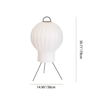 Contemporary Creative Jellyfish Shape Iron Imitation Silk Lampshade 1 - Light Standing Floor Lamp For Living Room