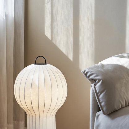Contemporary Creative Jellyfish Shape Iron Imitation Silk Lampshade 1 - Light Standing Floor Lamp For Living Room