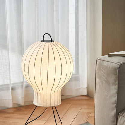 Contemporary Creative Jellyfish Shape Iron Imitation Silk Lampshade 1 - Light Standing Floor Lamp For Living Room