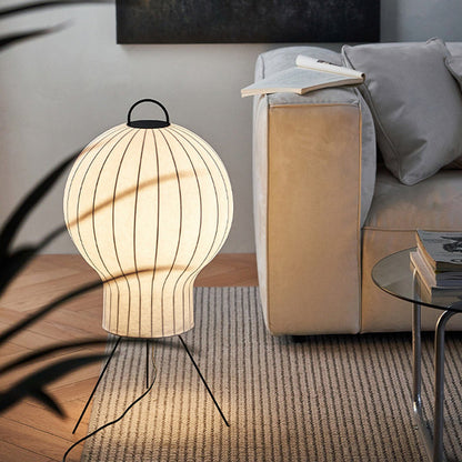 Contemporary Creative Jellyfish Shape Iron Imitation Silk Lampshade 1 - Light Standing Floor Lamp For Living Room