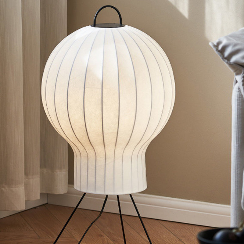 Contemporary Creative Jellyfish Shape Iron Imitation Silk Lampshade 1 - Light Standing Floor Lamp For Living Room