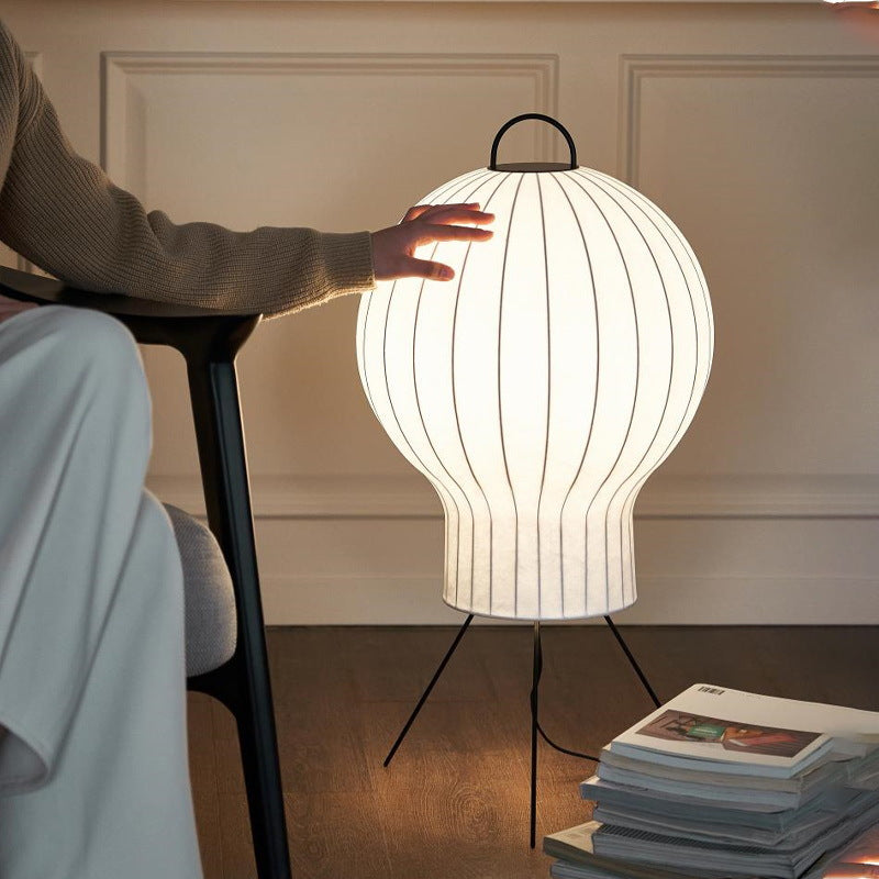Contemporary Creative Jellyfish Shape Iron Imitation Silk Lampshade 1 - Light Standing Floor Lamp For Living Room
