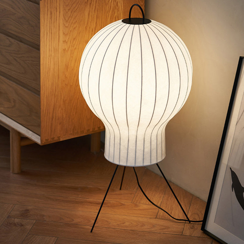 Contemporary Creative Jellyfish Shape Iron Imitation Silk Lampshade 1 - Light Standing Floor Lamp For Living Room