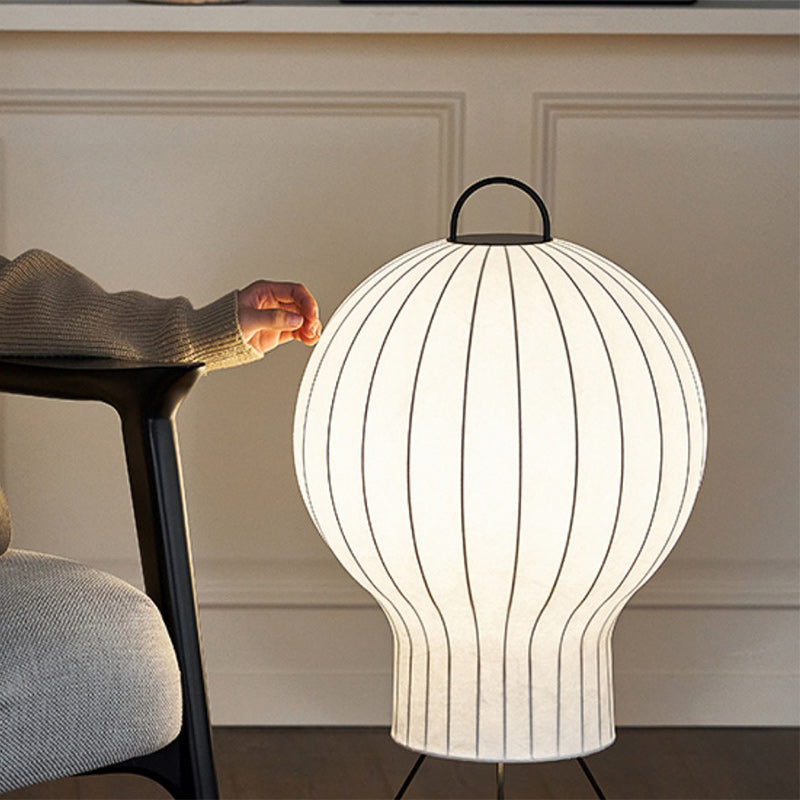 Contemporary Creative Jellyfish Shape Iron Imitation Silk Lampshade 1 - Light Standing Floor Lamp For Living Room