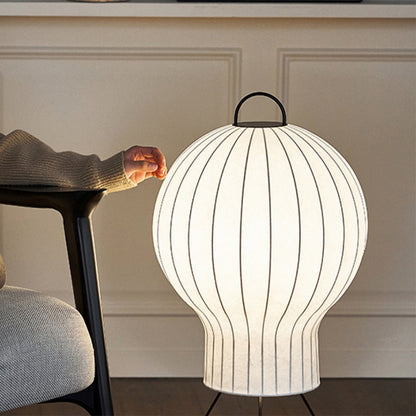 Contemporary Creative Jellyfish Shape Iron Imitation Silk Lampshade 1 - Light Standing Floor Lamp For Living Room