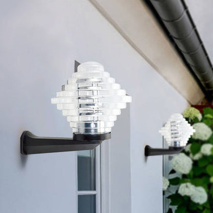 Modern Simplicity Waterproof Pyramid Shape Polystyrene UV PC 1 - Light Wall Sconce Lamp For Outdoor Patios