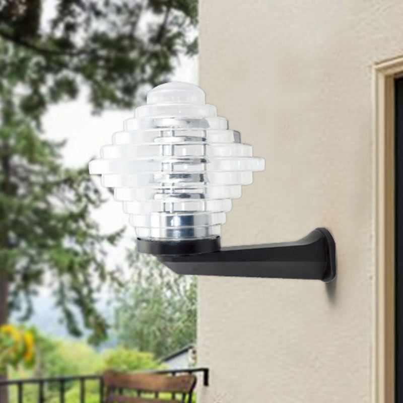 Modern Simplicity Waterproof Pyramid Shape Polystyrene UV PC 1 - Light Wall Sconce Lamp For Outdoor Patios