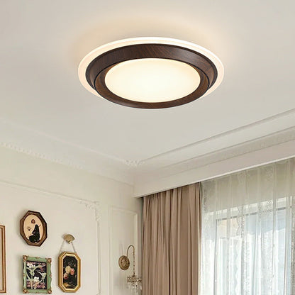 Modern Art Deco Round PC ABS Acrylic LED Semi-Flush Mount Ceiling Fan Light For Bedroom