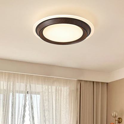 Modern Art Deco Round PC ABS Acrylic LED Semi-Flush Mount Ceiling Fan Light For Bedroom
