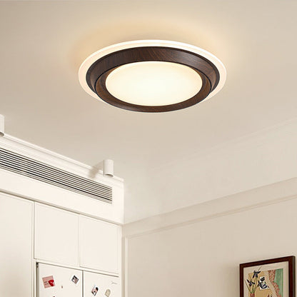 Modern Art Deco Round PC ABS Acrylic LED Semi-Flush Mount Ceiling Fan Light For Bedroom