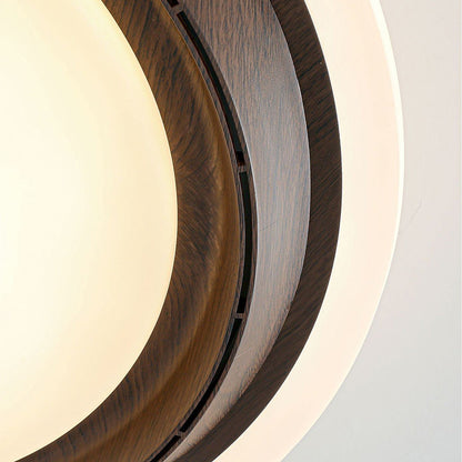 Modern Art Deco Round PC ABS Acrylic LED Semi-Flush Mount Ceiling Fan Light For Bedroom