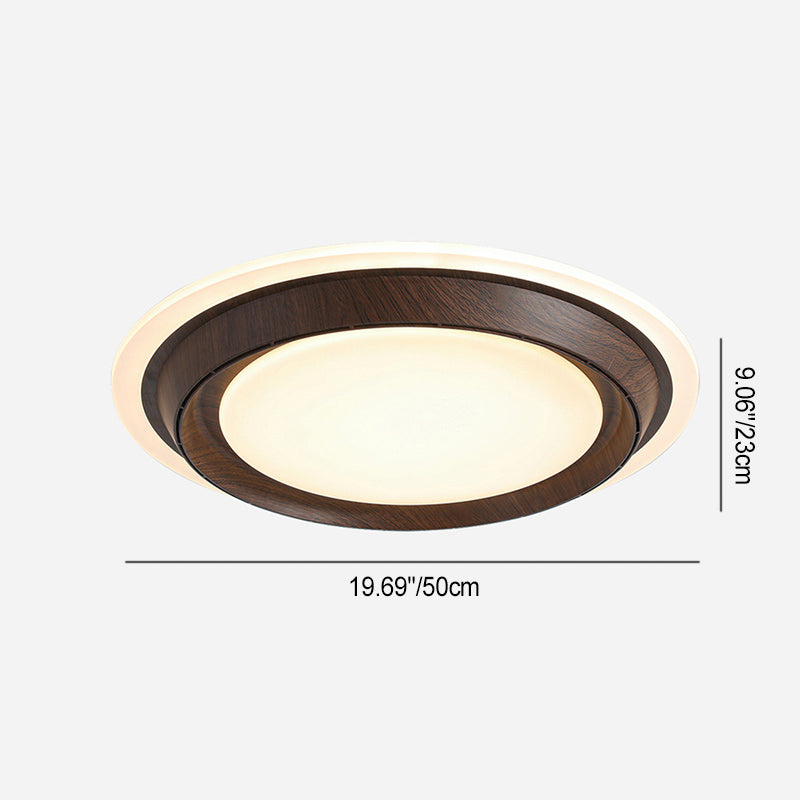 Modern Art Deco Round PC ABS Acrylic LED Semi-Flush Mount Ceiling Fan Light For Bedroom