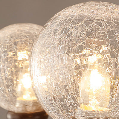 Traditional French Round Balls Ash Copper Glass Lampshade 6/8/10 - Light Chandelier For Dining Room