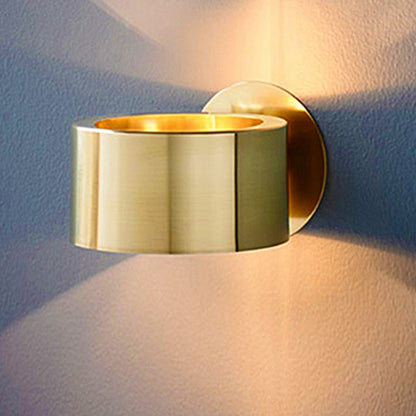 Modern Minimalist Round Rotatable Full Copper Hardware 1 - Light Wall Sconce Lamp For Bedroom