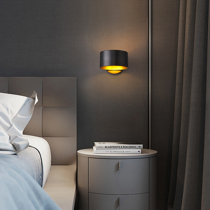 Modern Minimalist Round Rotatable Full Copper Hardware 1 - Light Wall Sconce Lamp For Bedroom