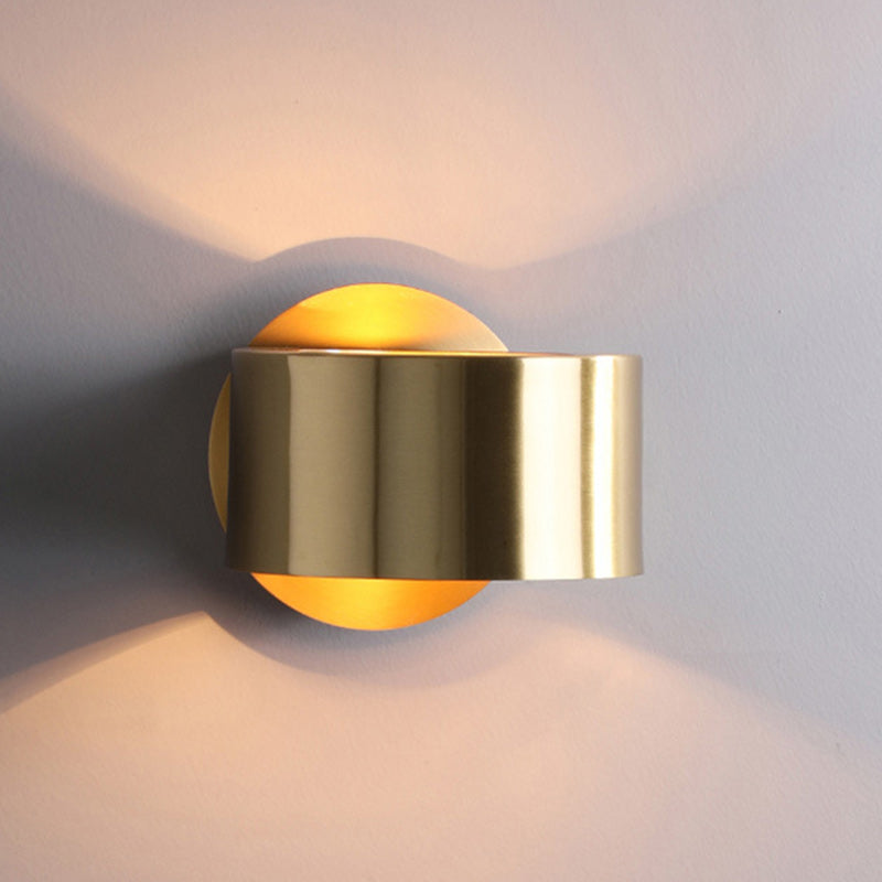 Modern Minimalist Round Rotatable Full Copper Hardware 1 - Light Wall Sconce Lamp For Bedroom