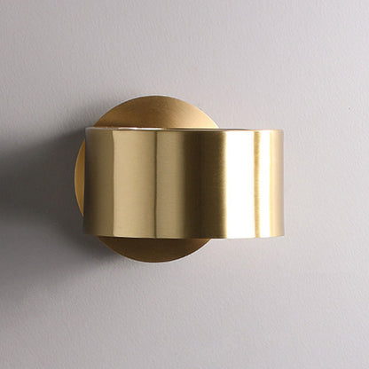 Modern Minimalist Round Rotatable Full Copper Hardware 1 - Light Wall Sconce Lamp For Bedroom
