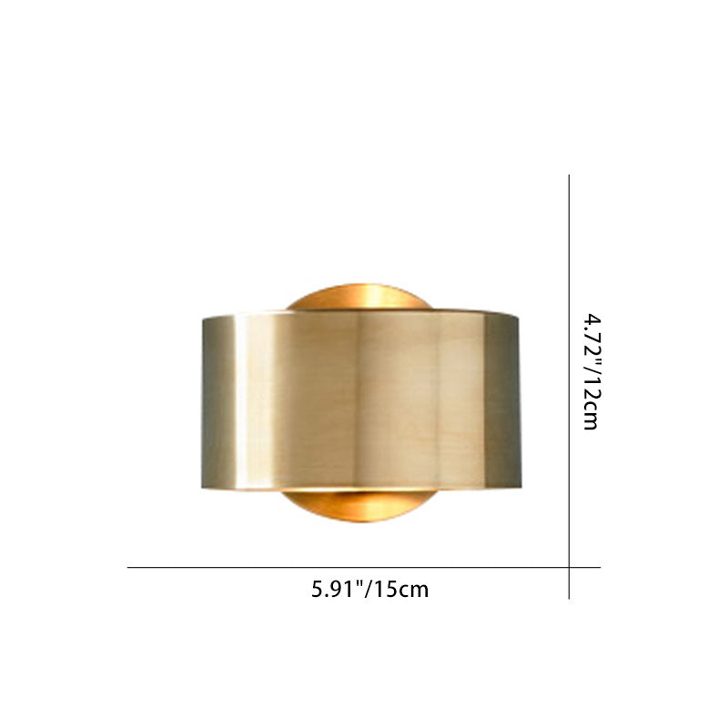 Modern Minimalist Round Rotatable Full Copper Hardware 1 - Light Wall Sconce Lamp For Bedroom