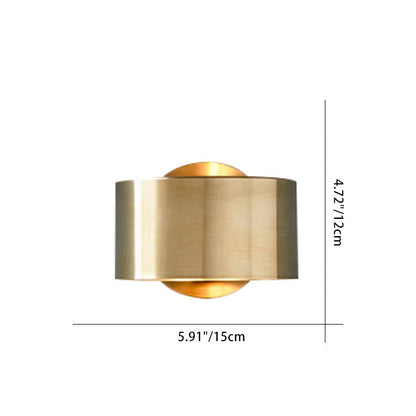 Modern Minimalist Round Rotatable Full Copper Hardware 1 - Light Wall Sconce Lamp For Bedroom