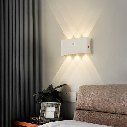 مصباح حائط LED مستطيل الشكل مصنوع من الألومنيوم بالكامل بتصميم عصري بسيط لغرفة المعيشة 