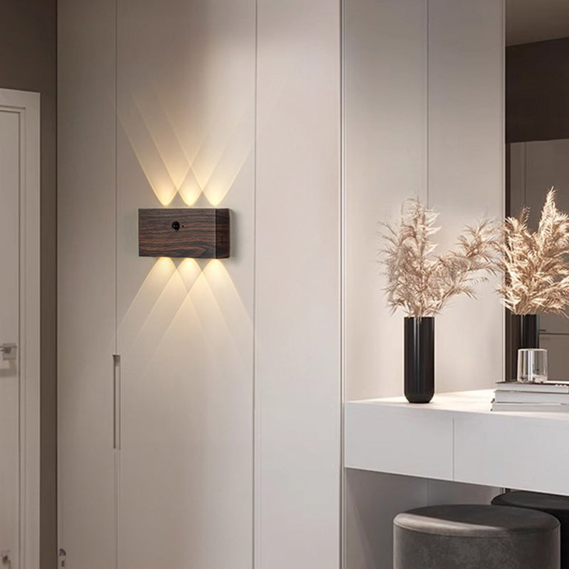 مصباح حائط LED مستطيل الشكل مصنوع من الألومنيوم بالكامل بتصميم عصري بسيط لغرفة المعيشة 