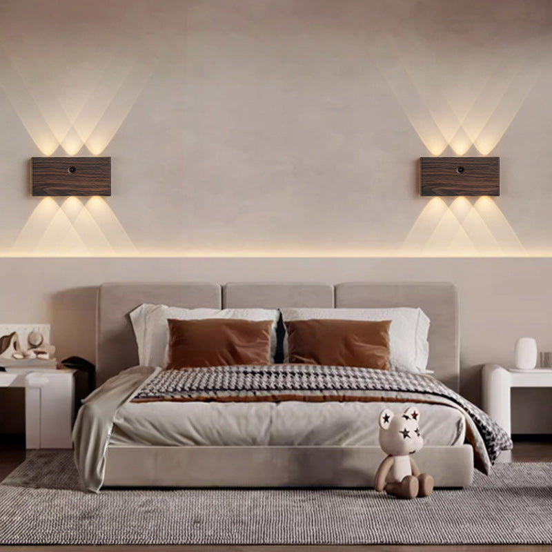 مصباح حائط LED مستطيل الشكل مصنوع من الألومنيوم بالكامل بتصميم عصري بسيط لغرفة المعيشة 