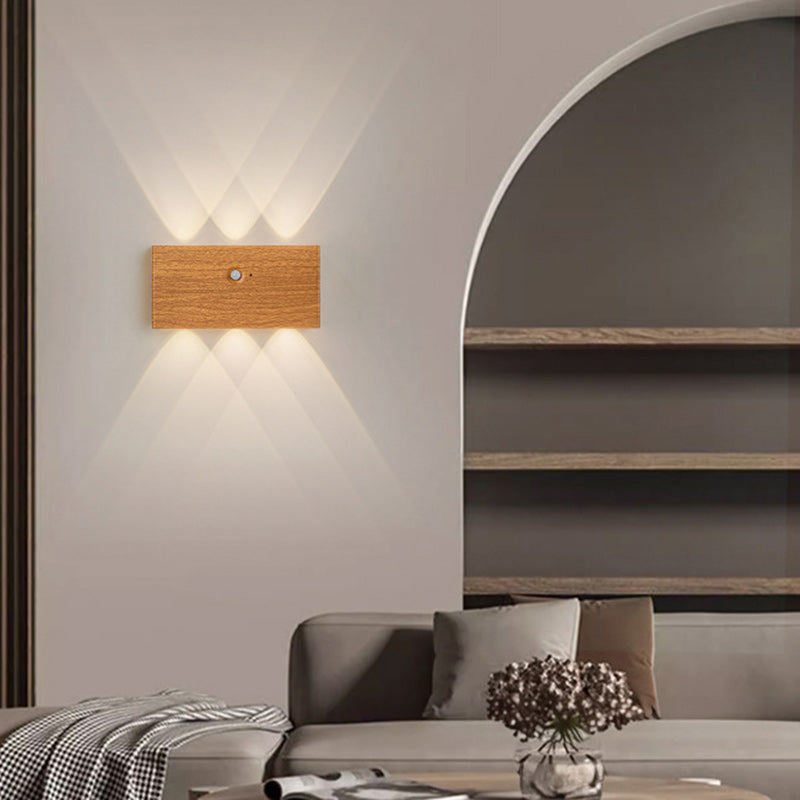 مصباح حائط LED مستطيل الشكل مصنوع من الألومنيوم بالكامل بتصميم عصري بسيط لغرفة المعيشة 