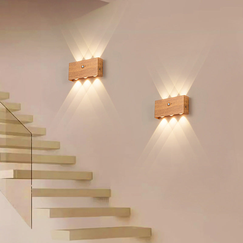 مصباح حائط LED مستطيل الشكل مصنوع من الألومنيوم بالكامل بتصميم عصري بسيط لغرفة المعيشة 