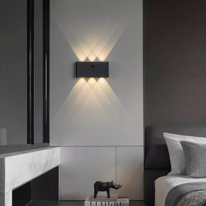 مصباح حائط LED مستطيل الشكل مصنوع من الألومنيوم بالكامل بتصميم عصري بسيط لغرفة المعيشة 
