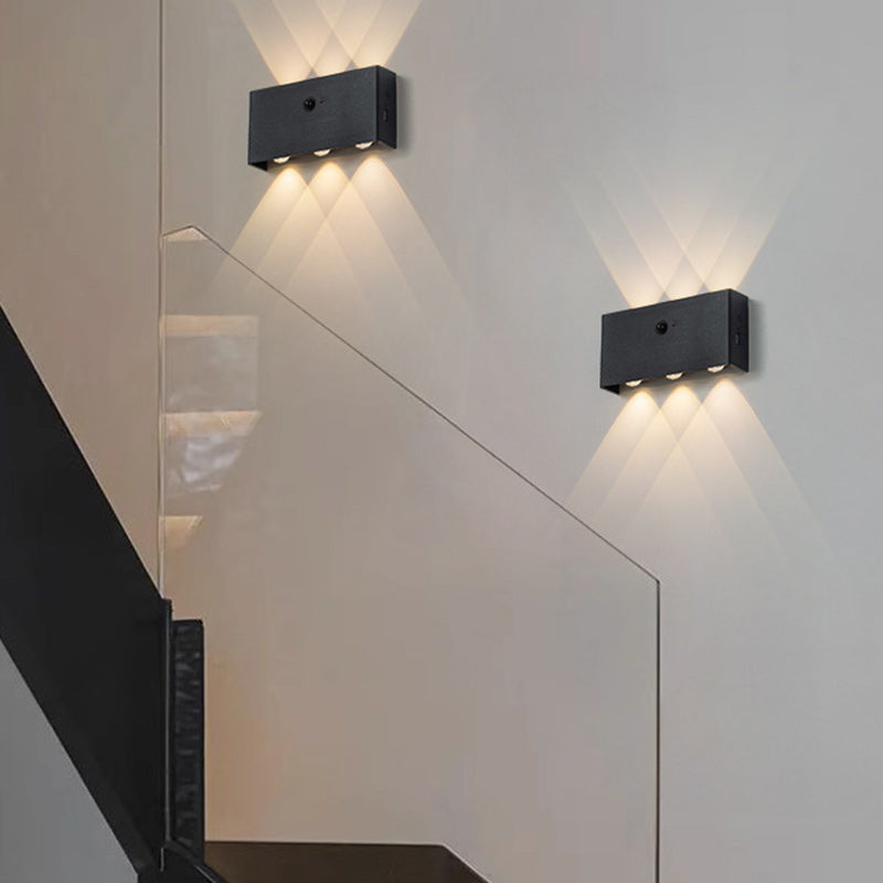 مصباح حائط LED مستطيل الشكل مصنوع من الألومنيوم بالكامل بتصميم عصري بسيط لغرفة المعيشة 