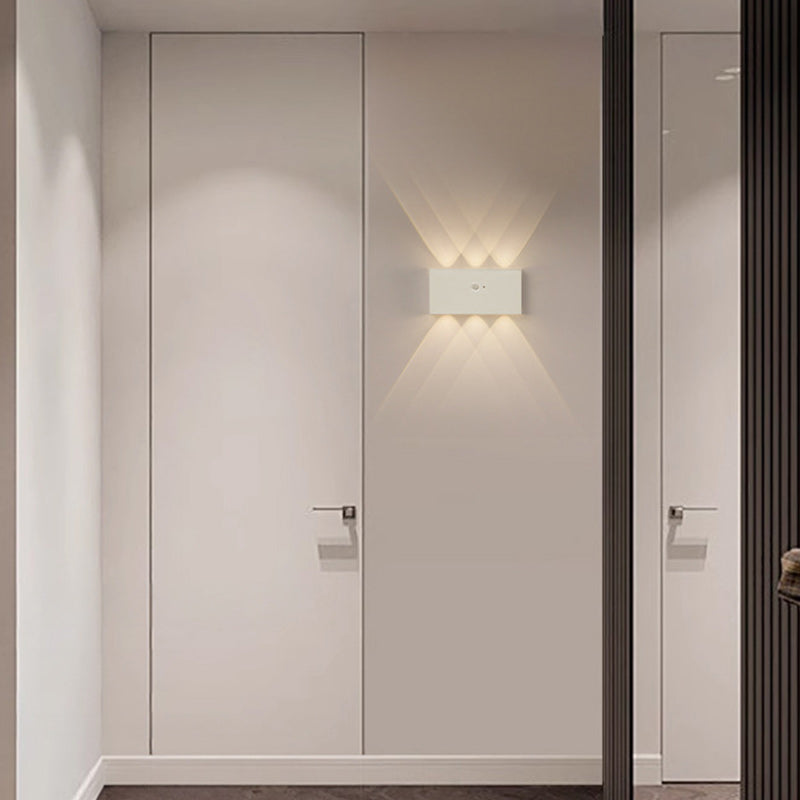 مصباح حائط LED مستطيل الشكل مصنوع من الألومنيوم بالكامل بتصميم عصري بسيط لغرفة المعيشة 