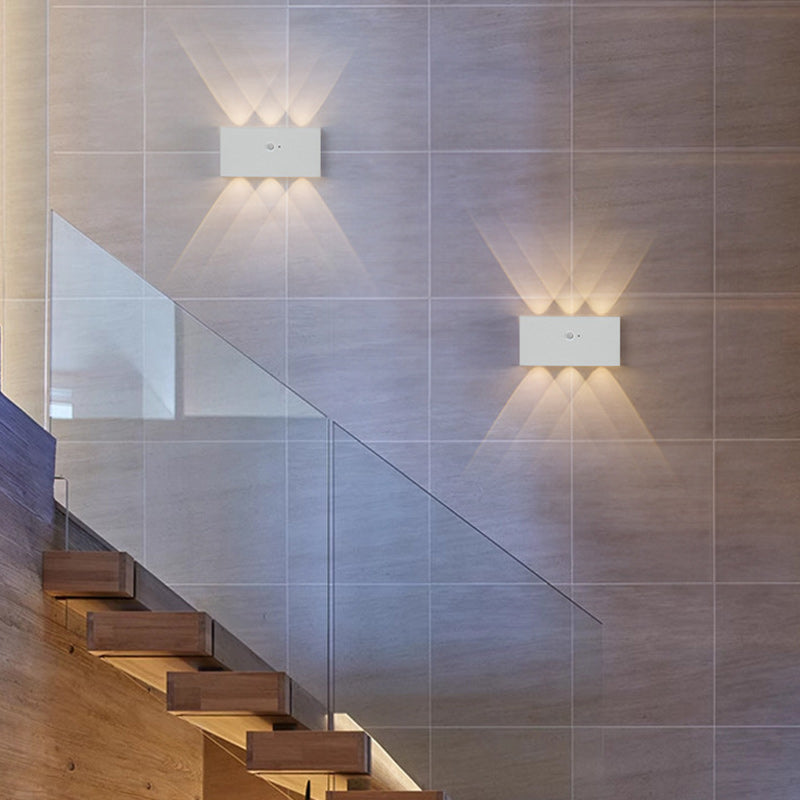 مصباح حائط LED مستطيل الشكل مصنوع من الألومنيوم بالكامل بتصميم عصري بسيط لغرفة المعيشة 