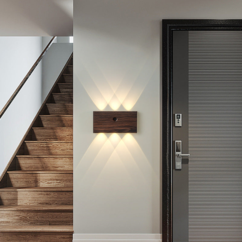 مصباح حائط LED مستطيل الشكل مصنوع من الألومنيوم بالكامل بتصميم عصري بسيط لغرفة المعيشة 