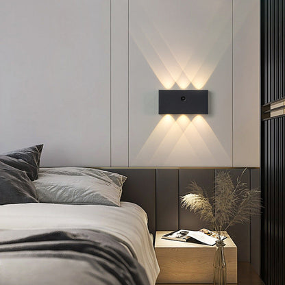 مصباح حائط LED مستطيل الشكل مصنوع من الألومنيوم بالكامل بتصميم عصري بسيط لغرفة المعيشة 