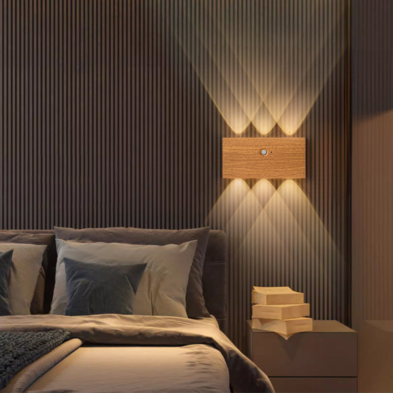 مصباح حائط LED مستطيل الشكل مصنوع من الألومنيوم بالكامل بتصميم عصري بسيط لغرفة المعيشة 