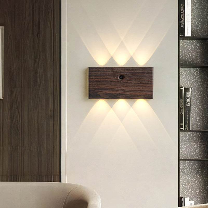 مصباح حائط LED مستطيل الشكل مصنوع من الألومنيوم بالكامل بتصميم عصري بسيط لغرفة المعيشة 