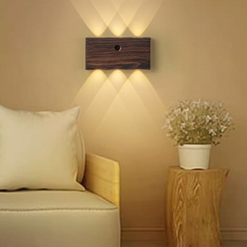 مصباح حائط LED مستطيل الشكل مصنوع من الألومنيوم بالكامل بتصميم عصري بسيط لغرفة المعيشة 