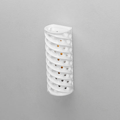 Modern Minimalist Cylinder Hollow Corrugated Ceramics Lampshade Waterproof LED Wall Sconce Lamp For Living Room